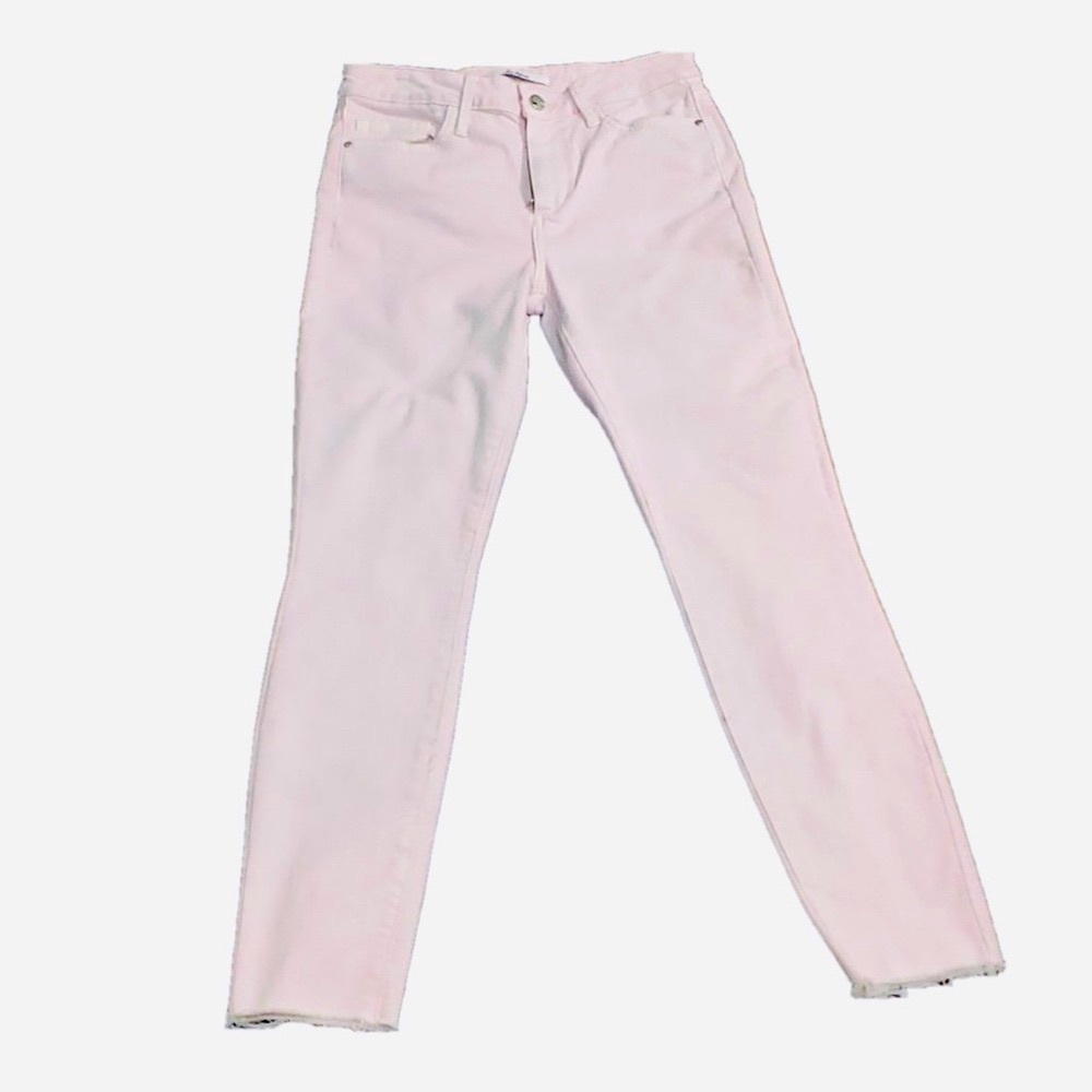 Sam Edelman Pink High-Rise Skinny Ankle Raw Hem Stiletto Jeans Size 4 - Picture 2 of 10